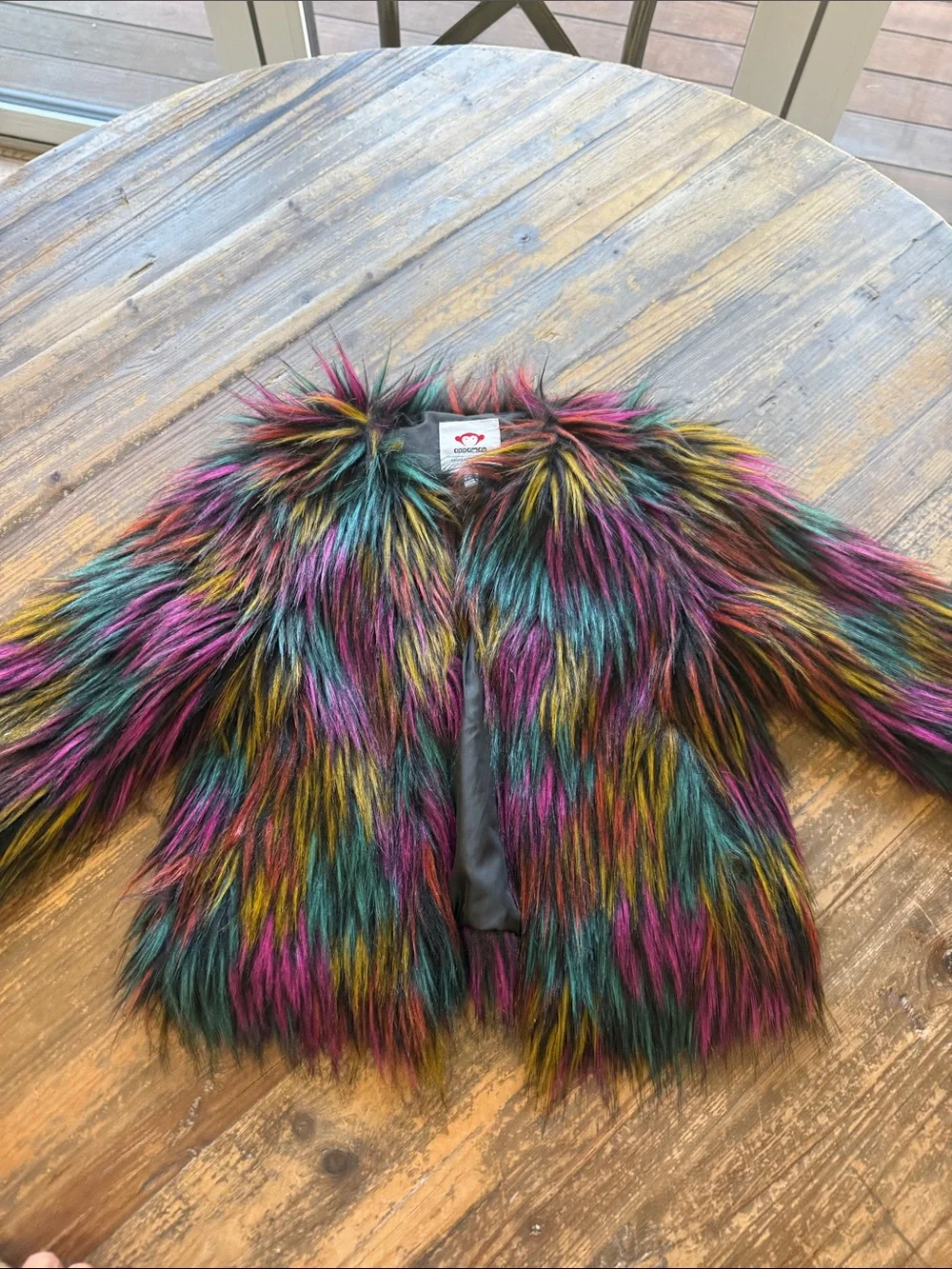 Girls appaman Multi-Color Faux Fur Jacket